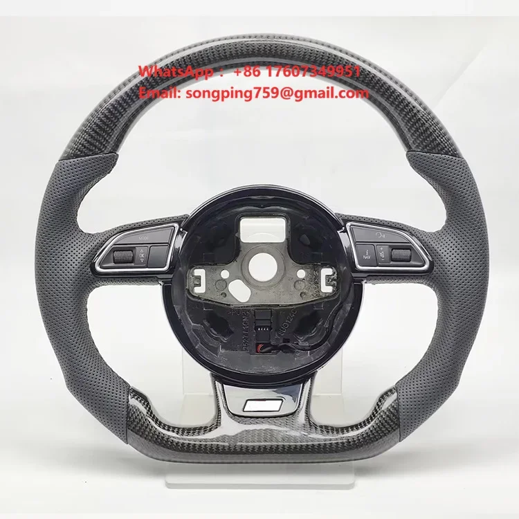 Customized Carbon Fiber Steering Wheel for Audi A3 A4 A5 Q5 Q3 A6 C6 C7 B9 B8 No Buttons Car Steering Wheel