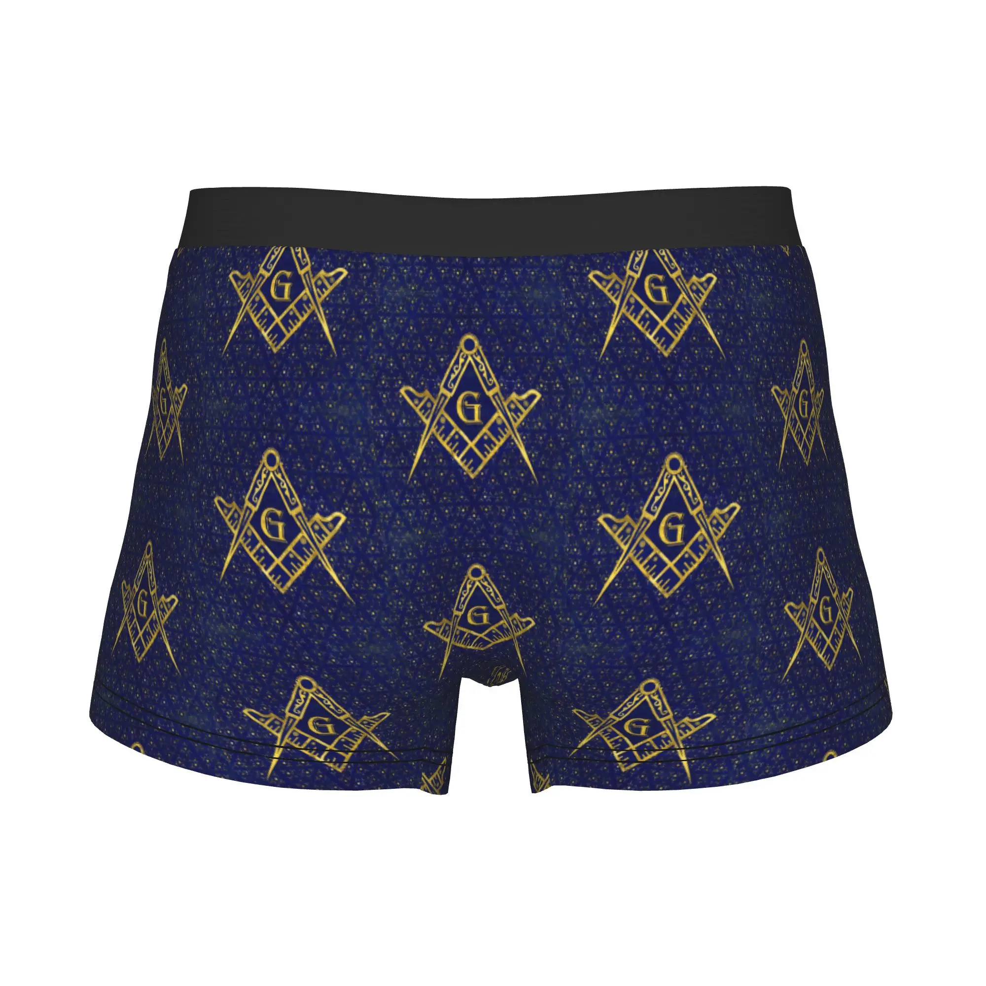 Freemasonry Symbol Underwear Male Printed Masonic Boxer Shorts Panties Briefs Soft Underpants