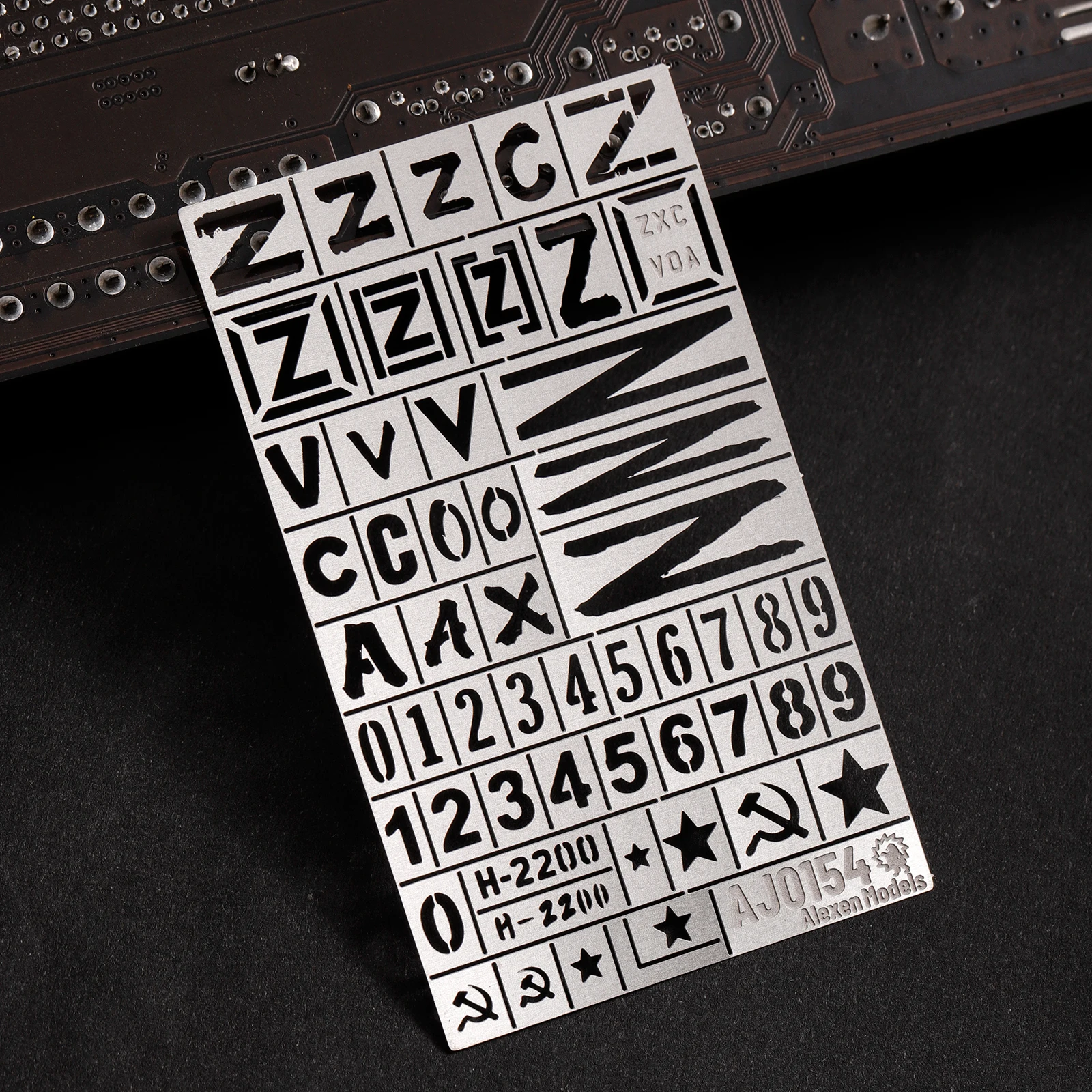 

Alexen AJ0154 1/72 Scale Letter Number Leakage Spray Stenciling Template Military Tank Model Tools