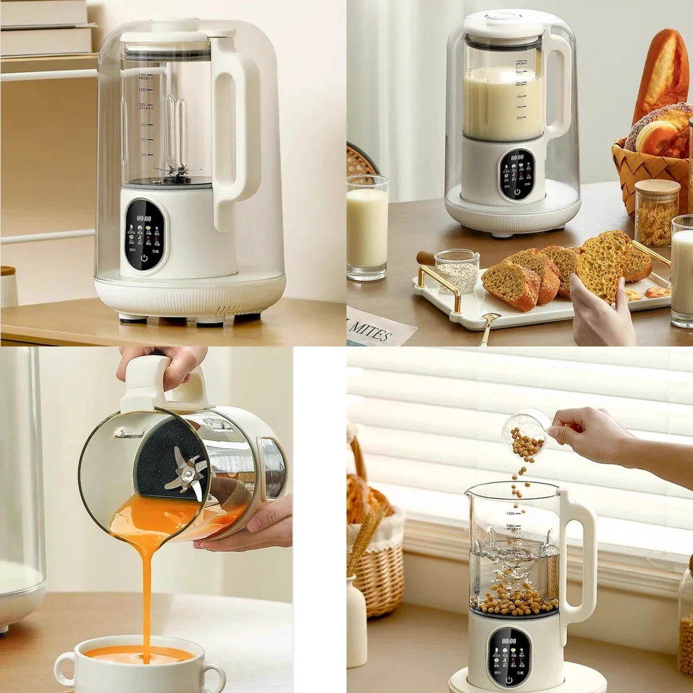 

Qwinn 220V Soybean Milk Machine Small Wall Breaking Machine Fully Automatic Heating Boiling Free Filter Free