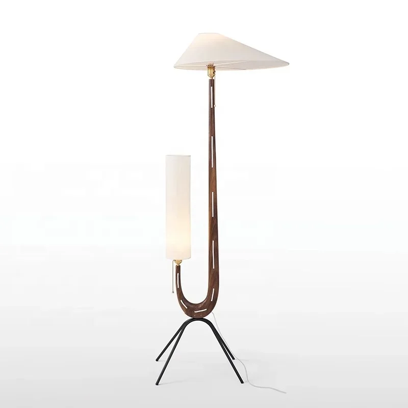 Floor lamp, central design, home study, living room, bedroom, solid wood vertical ornament