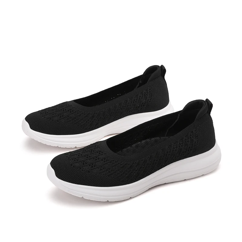 2026 New  Breathable Knitted Women'S Shoes Soft Sole Casual Fashionable Single Shoes Spring Summer Season