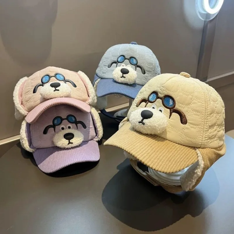 Wallace&Gromit Children's Cartoon Hat Girls' Ear Protection Lei Feng Hat Windproof Peaked Hat Boys' Warm Outdoor Winter Style