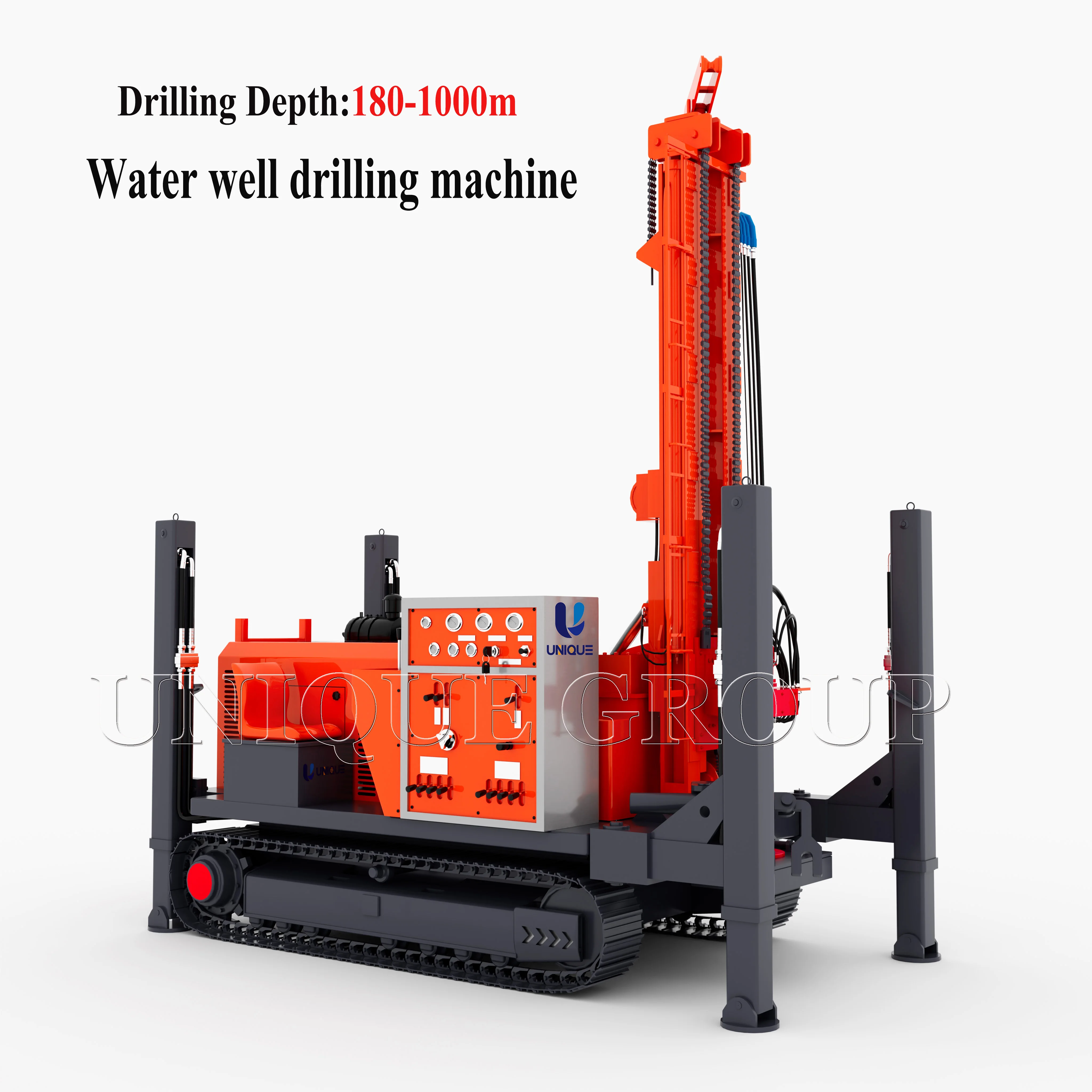 Good Quality Fully Hydraulic Water Well Drilling Rig Customizable Color Configuration Drilling Rig Max. 1000m Depth Drilling Rig