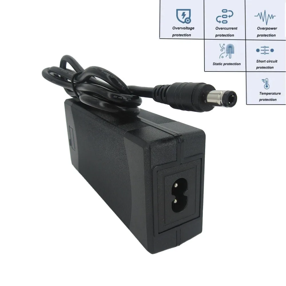 Cargador de litio de 36V, 42V, 2A, para 10S, 36 V, 10AH, 12AH, 15AH, 18AH, Li-ion 18650, cargador de batería 36V2A DC XLRM GX16