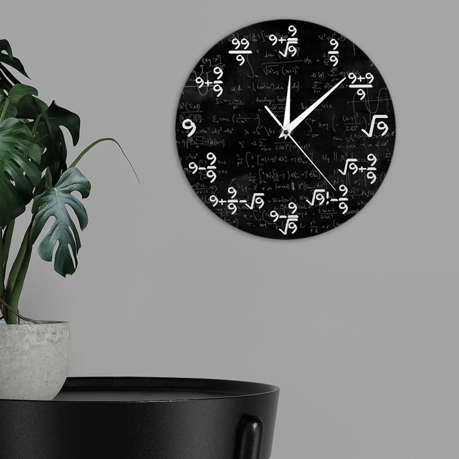 Unique Math Wall Clock 9's Formulas Math Equations Perfect for Classroom or , gift for anyone who loves
