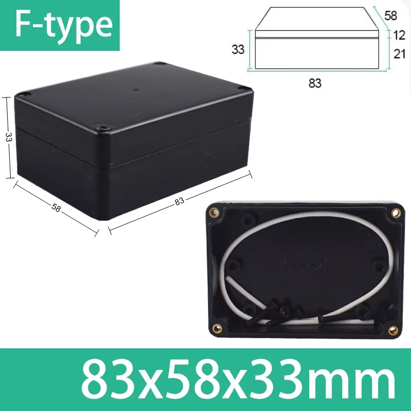 ABS waterdichte behuizing elektronische veilige behuizing plastic dozen zwarte draadaansluitdoos plastic organisator IP67 waterdichte behuizing - afbeelding 1