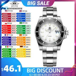ADDIESDIVE Luxury Men Wristwatch Analog watch BGW9 Luminous Sports Watch Stainless Steel 200m Waterproof Quartz Watches