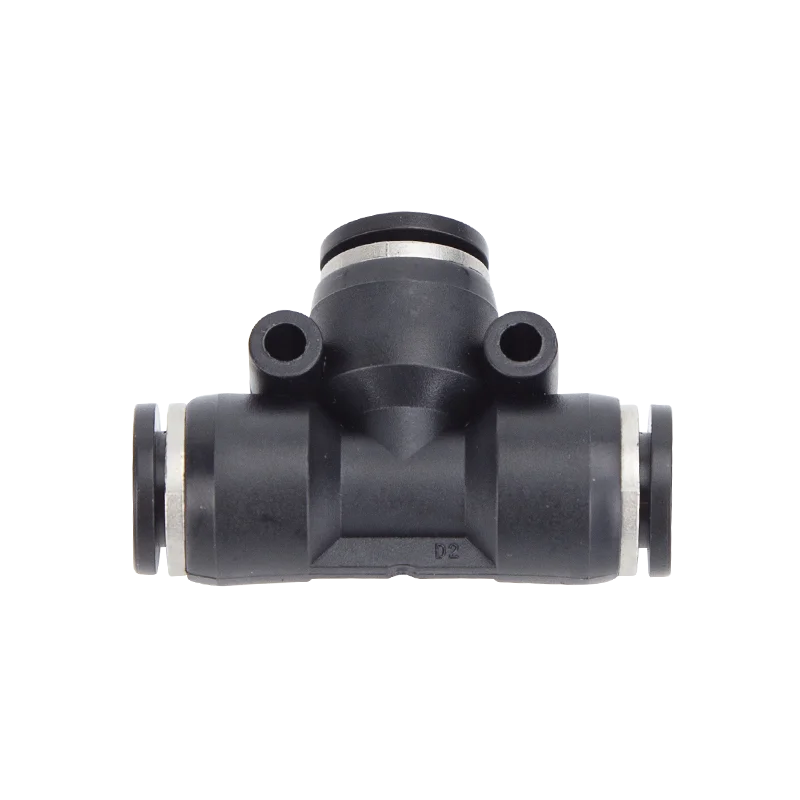 Industrial T Type Tee Pneumatic Fitting PE4 PE6 PE8 PE10 PE12 PE14 PE16mm Quick Connect Air Hose Pipe Connector Adapter