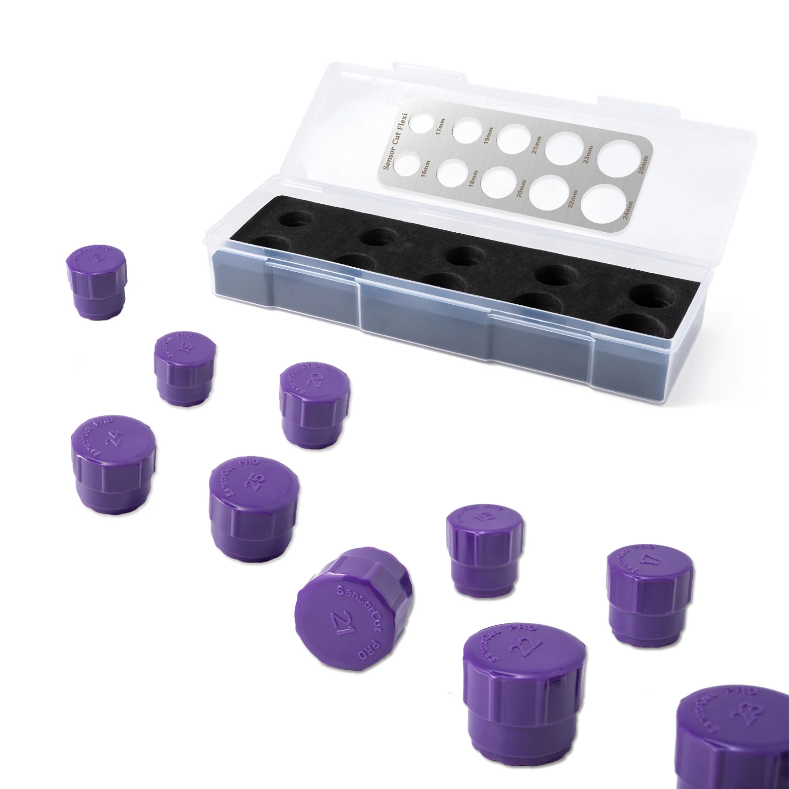 

EHDIS 10pcs Plastic Cutting Tools For Car Parking Sensor Vinyl Tint Film 16~25mm Diameter Round Radar Hole Safe Cut Out Template