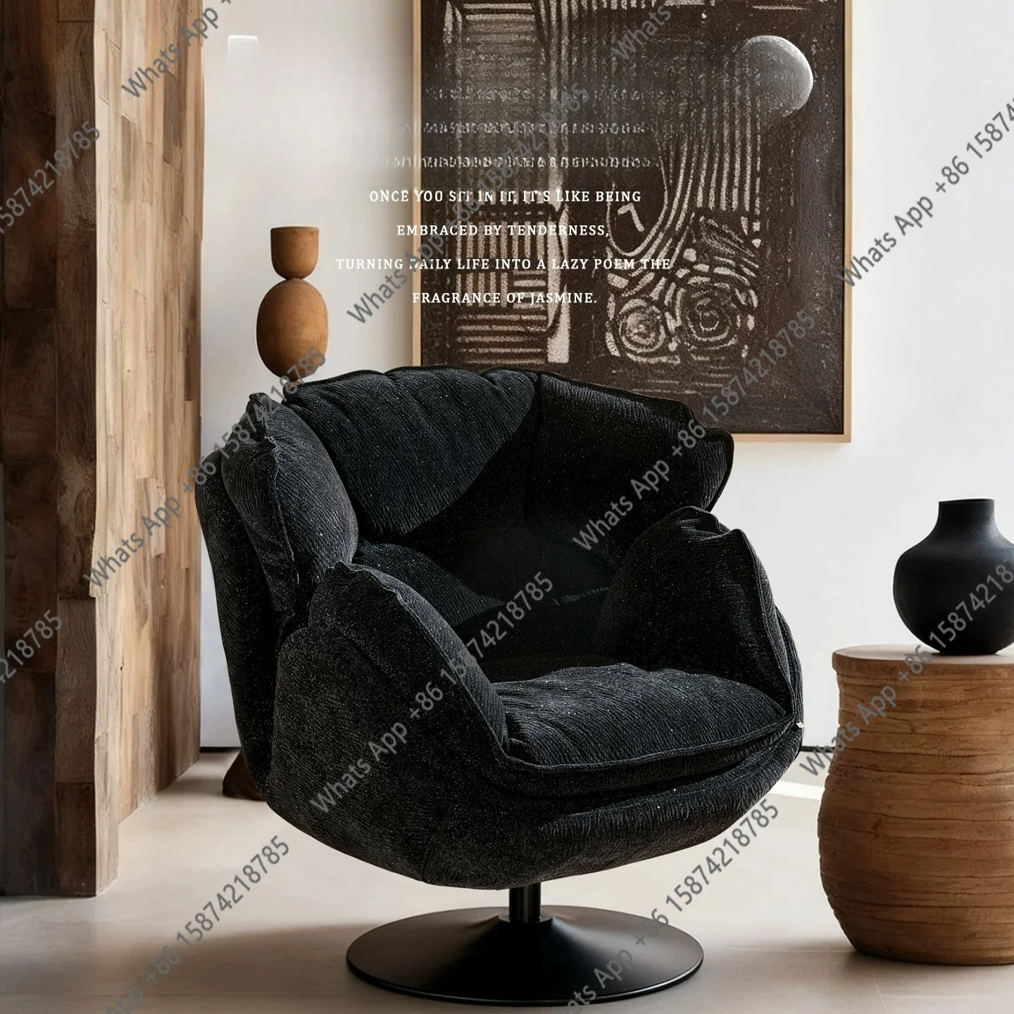 Italian minimalist single sofa simple modern small apartment bedroom living room balcony lazy sofa casual rotation