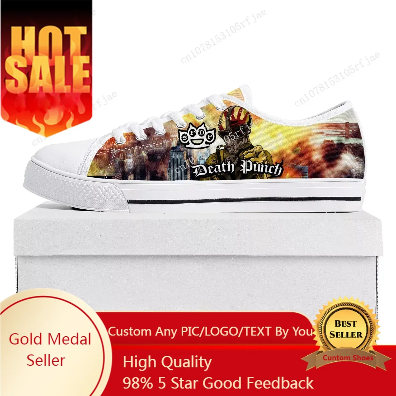 Five Finger Death Punch Low Top Sneakers Mens Womens Teenager Canvas Sneaker Casual Couple Shoes Custom Shoe