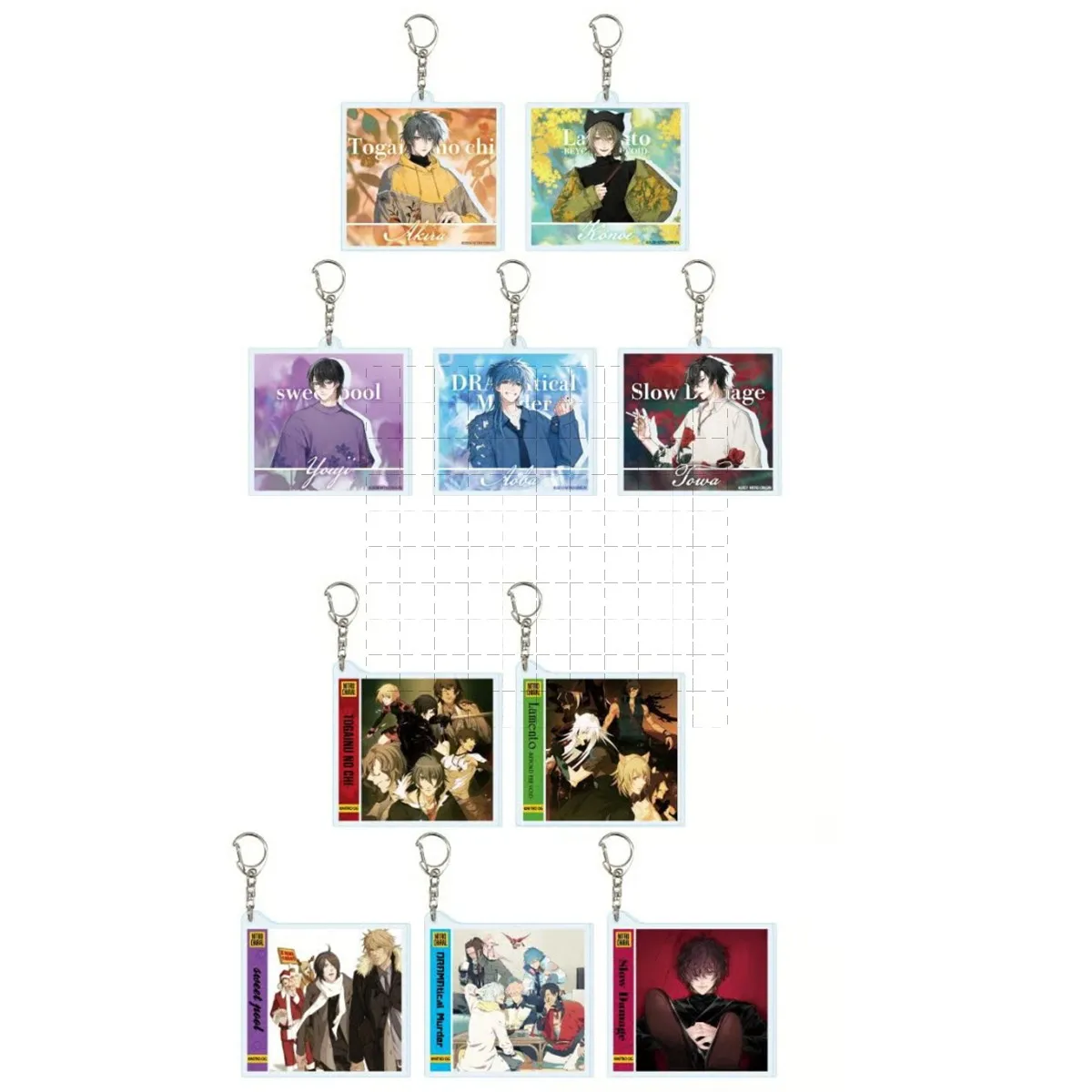 Llavero de acrílico de anime con personajes de Game Towa: Aoba Akira, Shiki Keisuke, Konoe Youji, Tetsuo - Regalo