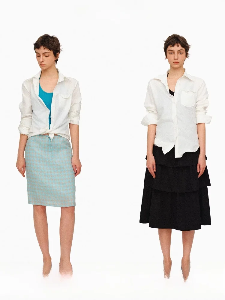 

Белая женская рубашка из смесового хлопка с длинным рукавом в классическом стиле, модная, для повседневной носки, коллекция Age of Ascent, новинка