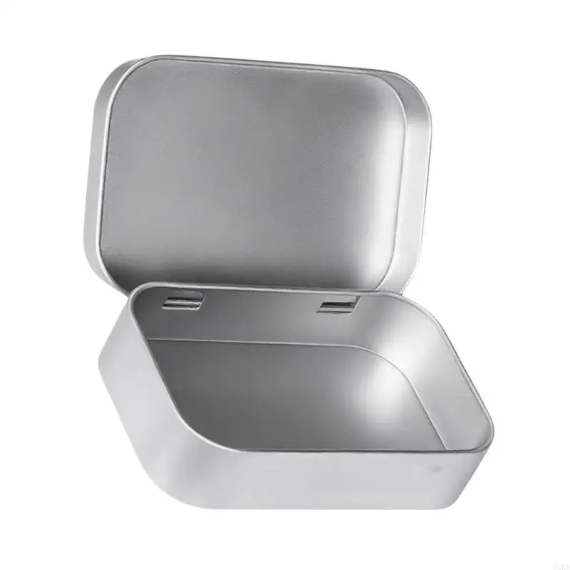 62KD Decorative Iron Storage Tins With Easy Access Lid Rustproof Organizers Container 2 Pack