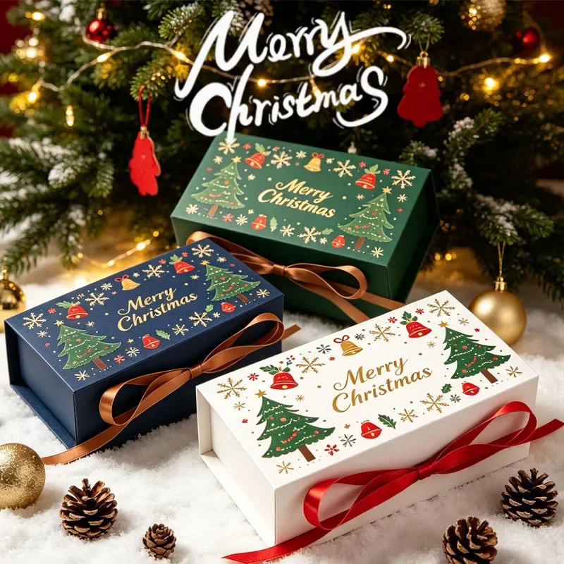5-20PCS Christmas Tree Gift Boxes Small Candy Boxes Empty Holiday Favor Packaging for Chocolate Candy Christmas Eve Party Gifts