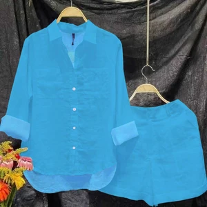 Long -Sleeved White Shirt Set von Frauen, Baumwollwäsche, lässige Mode zu Hause, Sommer, 2023 8 Hauptverkaufs -Frauen -Executive -Set - №6