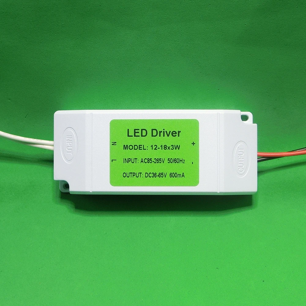 AC LED Driver +Shell 12~18x3W 600mA Power Supply for Lamp Spot Light Bulb 36W 45W 54W