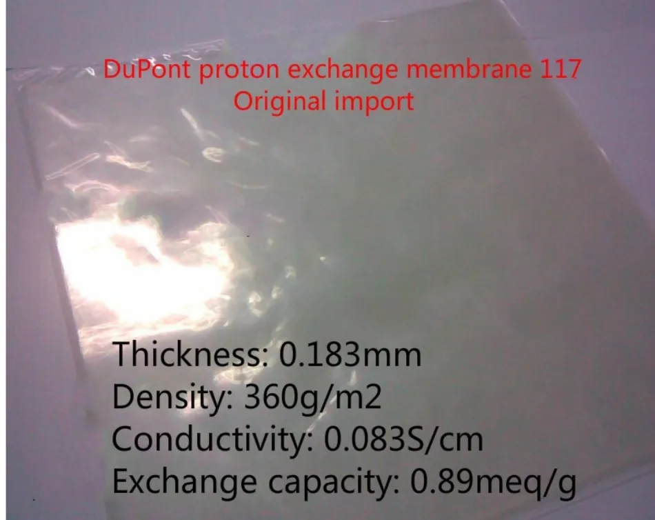 

Proton convert membrane 117 membrane perfluorinated sulfonic acid ion N117 (10x10 cm, 10x20 cm, 20x20 cm)