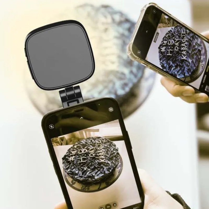 자석 셀카 라이트 내장 메이크업 거울 높이 조절 뷰티 필터 범용 휴대폰 호환 휴대용 디자인