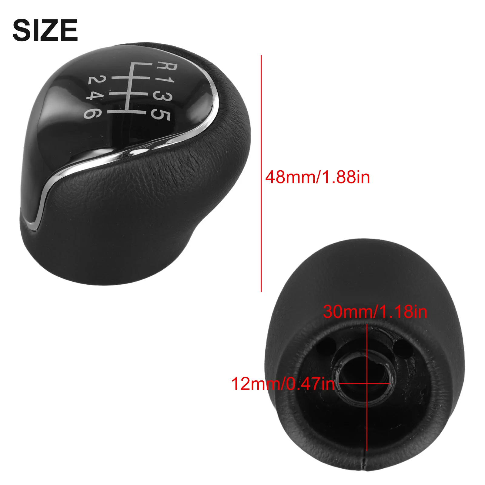 6 Speed Shift Knob Black Gear Shift Knob Clear 6-speed Scheme Plastic Aftermarket Replacement Comfortable Grip