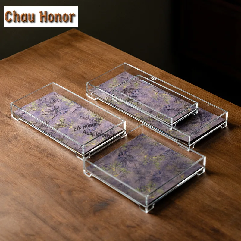 Concise Style Acrylic Pot Bearing Holder Gaiwan Heat Insulation Pad Dry Soaking Table Tea Tray Coasters Chinese Tea Set craft