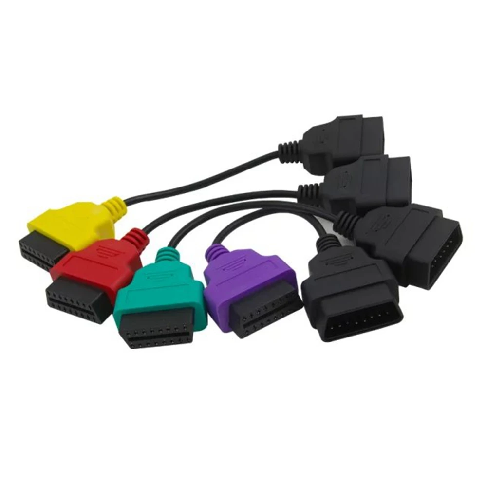 Newest 6/4/3Pcs/Lot OBD2 Connector Diagnostic Adapter Cable for FIAT ECU Scan & Multiecuscan Adaptor for Fiat 6 colors Cables