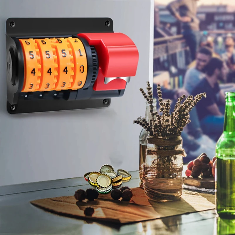 Bottle Opener Wall Mounted Beer Counter Bottle Opener With Precise Numbers, Manual Beer Can Opener For Kitchen Wall Bar