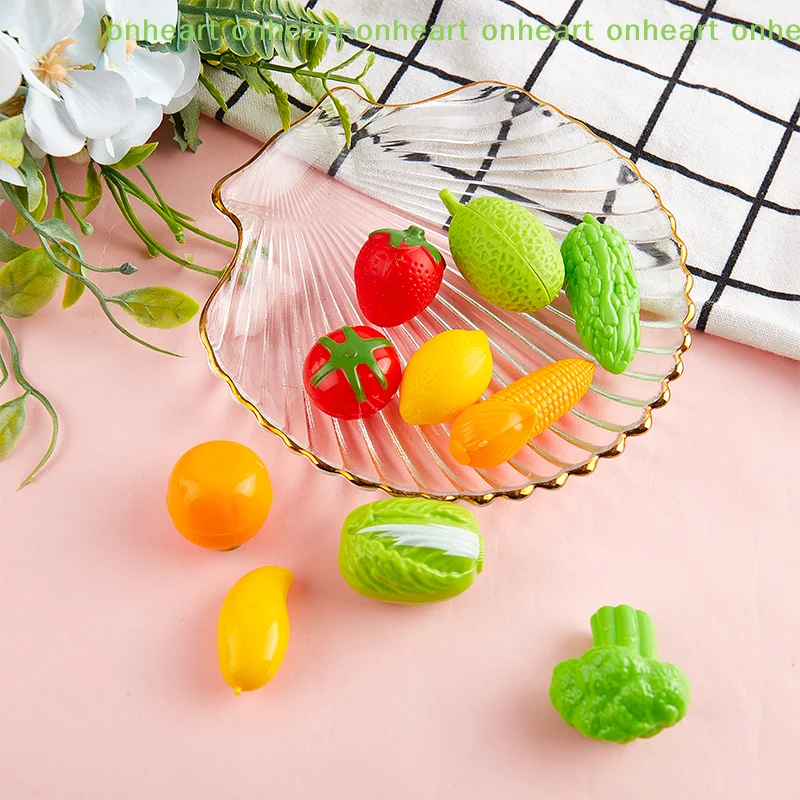 

[C]10pcs Mini Simulation Fruit Vegetables Toy Kids Pretend Play Dollhouse Accessory