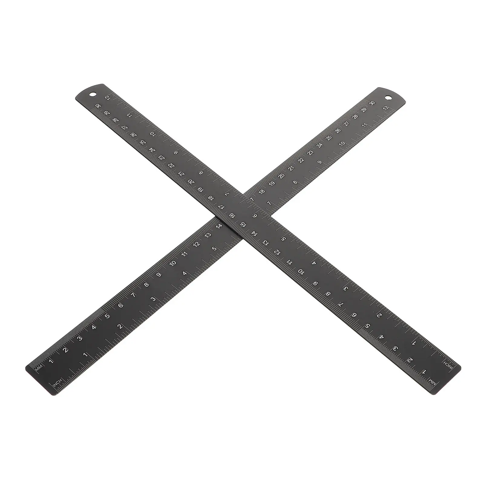 

2Pcs Aluminum Alloy Flat Ruler Black Metal Straight Edge Precision Measuring Tool Woodworking Drawing Craft Office Supplies
