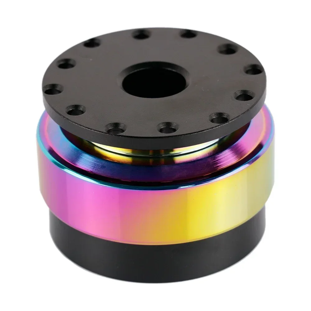 Rainbow&Black Aluminum Quick Release Hub Snap Off Sport Steering Wheel