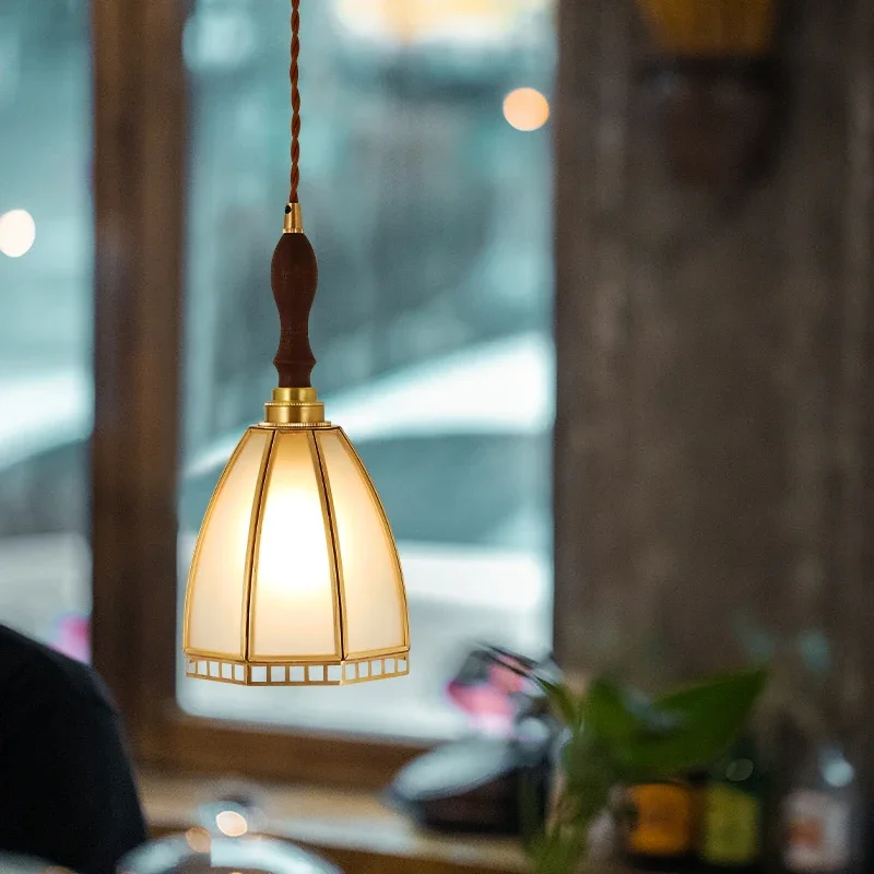 

Nordic Minimalism LED Pendant lighting Cafe Dining Living Room Bedside Kitchen Home Decor American Copper Glass Hanglamp
