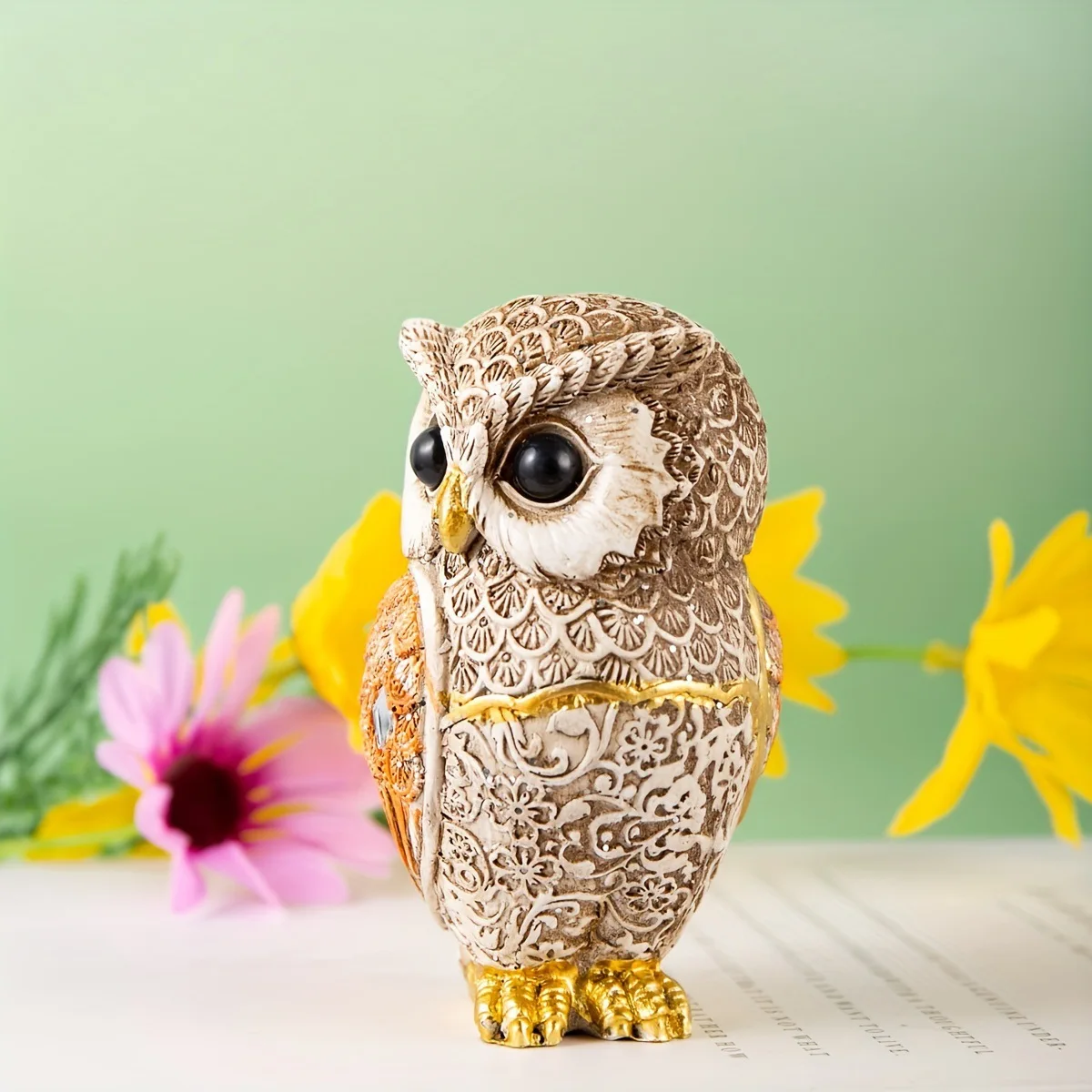 New Trendy Resin Owl Statue Vintage Home Decor Living Room TV Cabinet Desktop Animal Figurine Art Craft Ornament Gift view 2