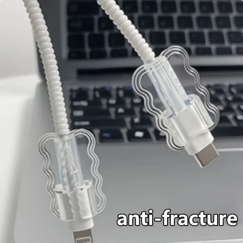 10pcs Anti-Breakage Data Cable Protector Sleeves Flexible Cord Management Saver for Mobile Phones