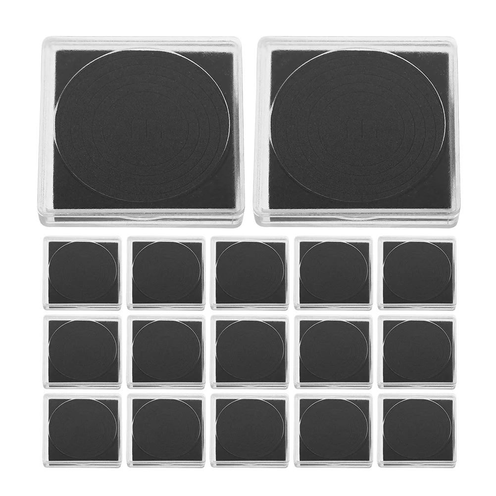 25pcs Collection Box Transparent Square Storage Organizer Portable Compact Design For Easy Viewing Plastic Coin Holder Case
