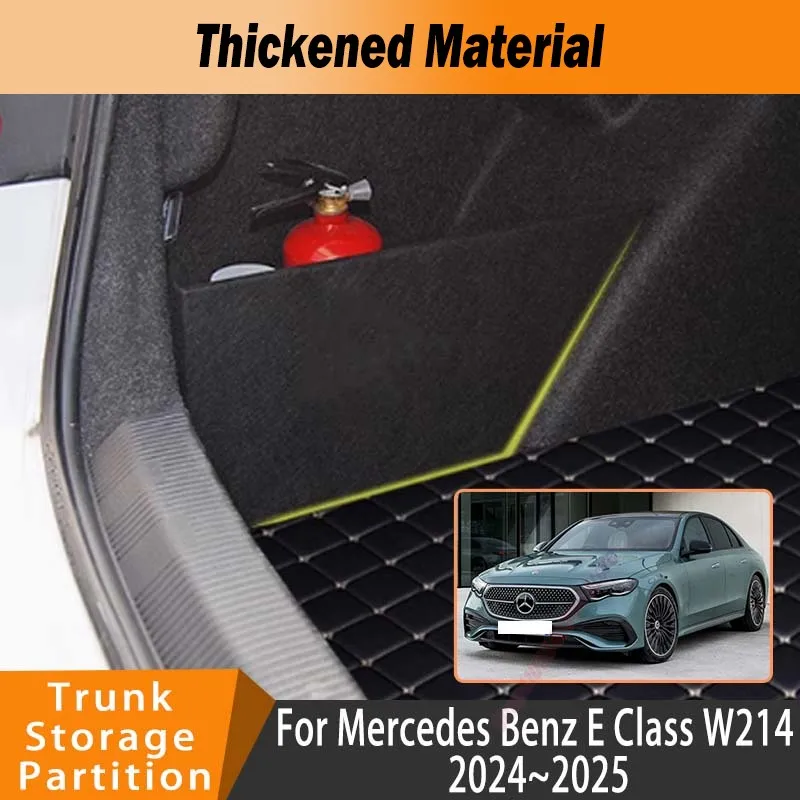 For Mercedes Benz E Class W214 2024~2025 Car Organizer Trunk Side Partition Trunk Interior Storage Box Parts