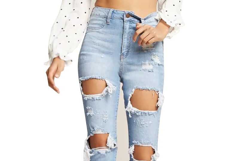 

Jeans for Women Summer New Ripped Sexy Hollow Skinny Denim Trousers Ladies Jeans Women's Clothing