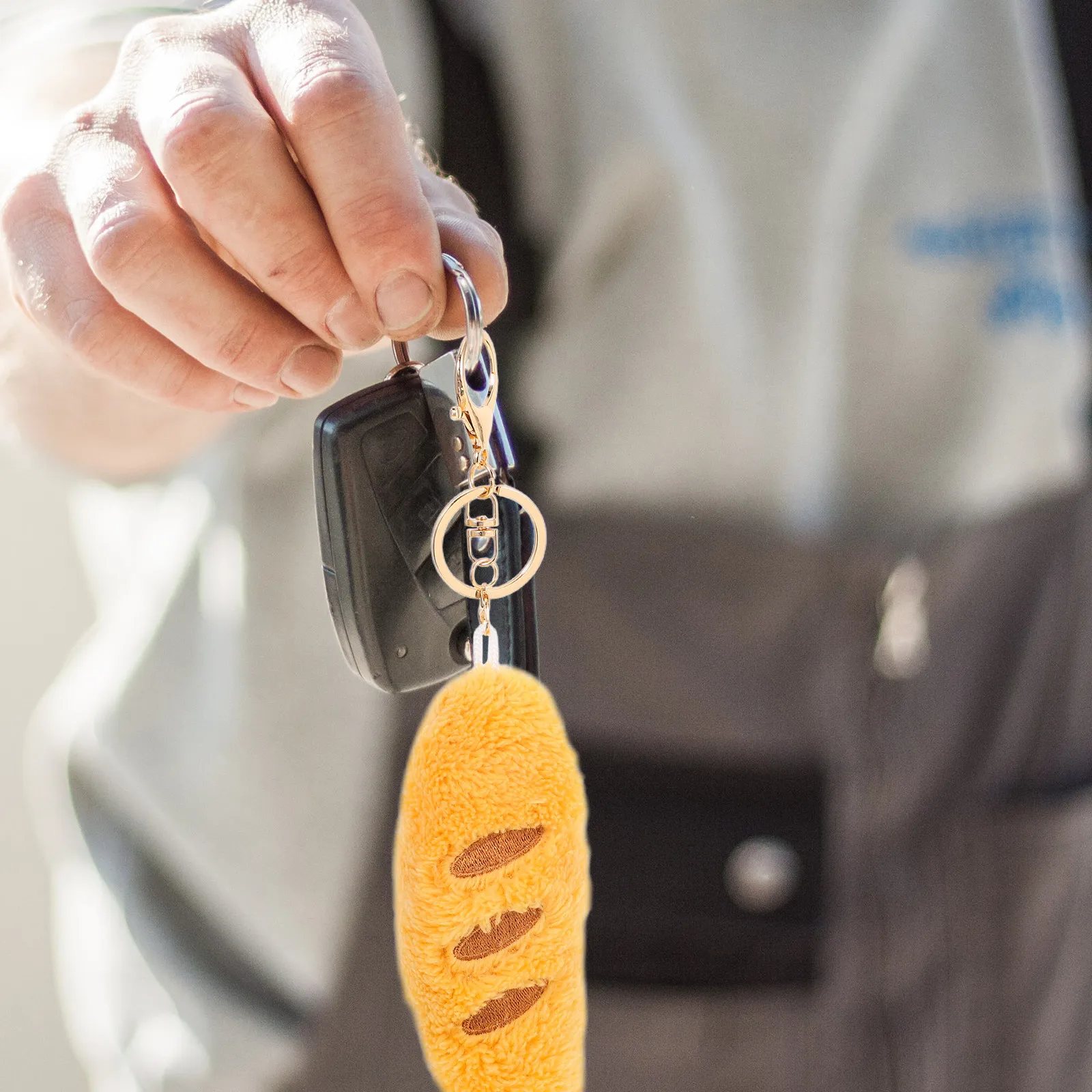 Mini Bread Keychain Cute Realistic Food Pendant Soft Lightweight Bag Charm for Keys Backpack Purse Car Decor