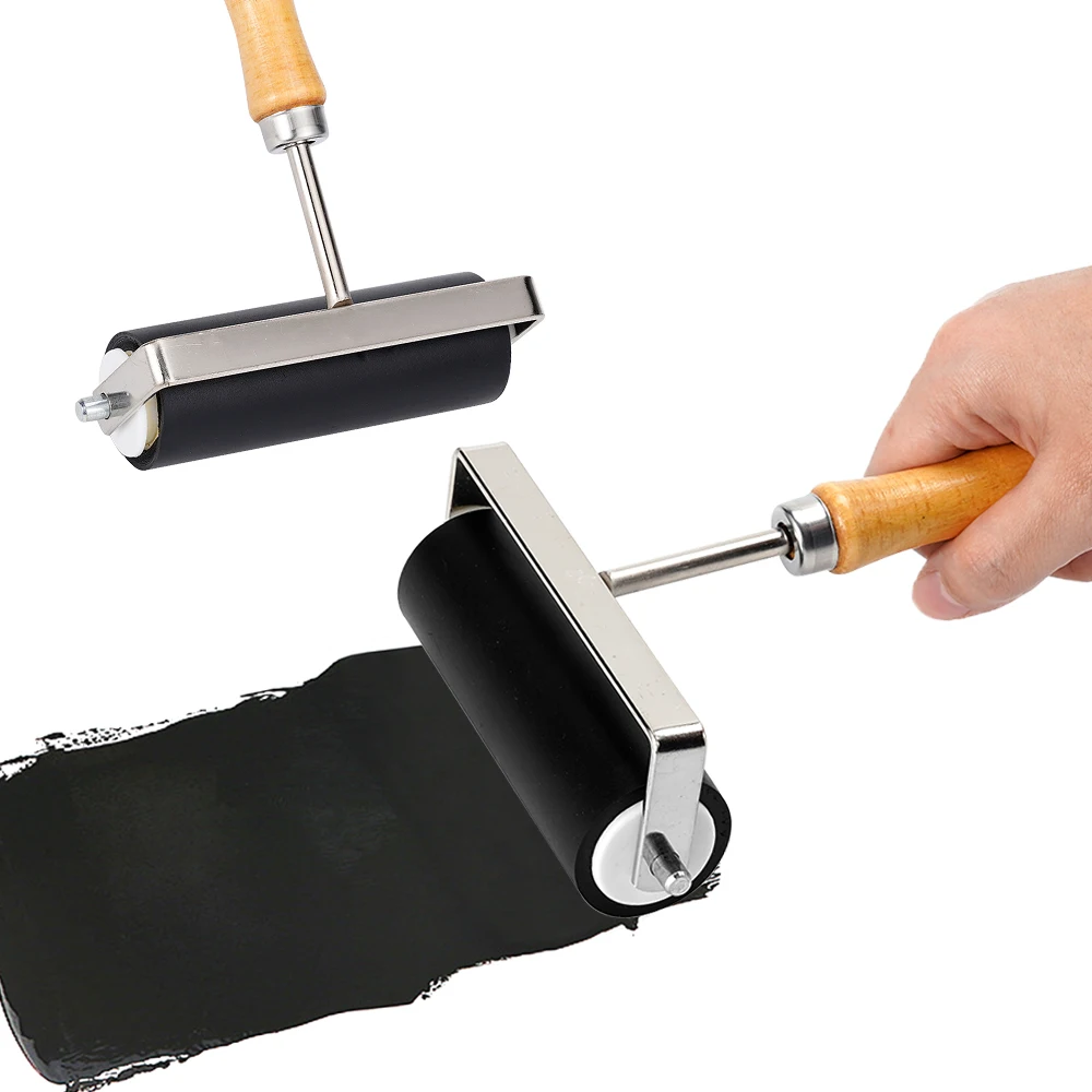 Imagem -05 - Rolo de Borracha Profissional Impressão Dura Tinta Carimbar Ferramenta de Construção Arte Artesanato Pintura Decoração Ferramenta Accessorie 10 15cm