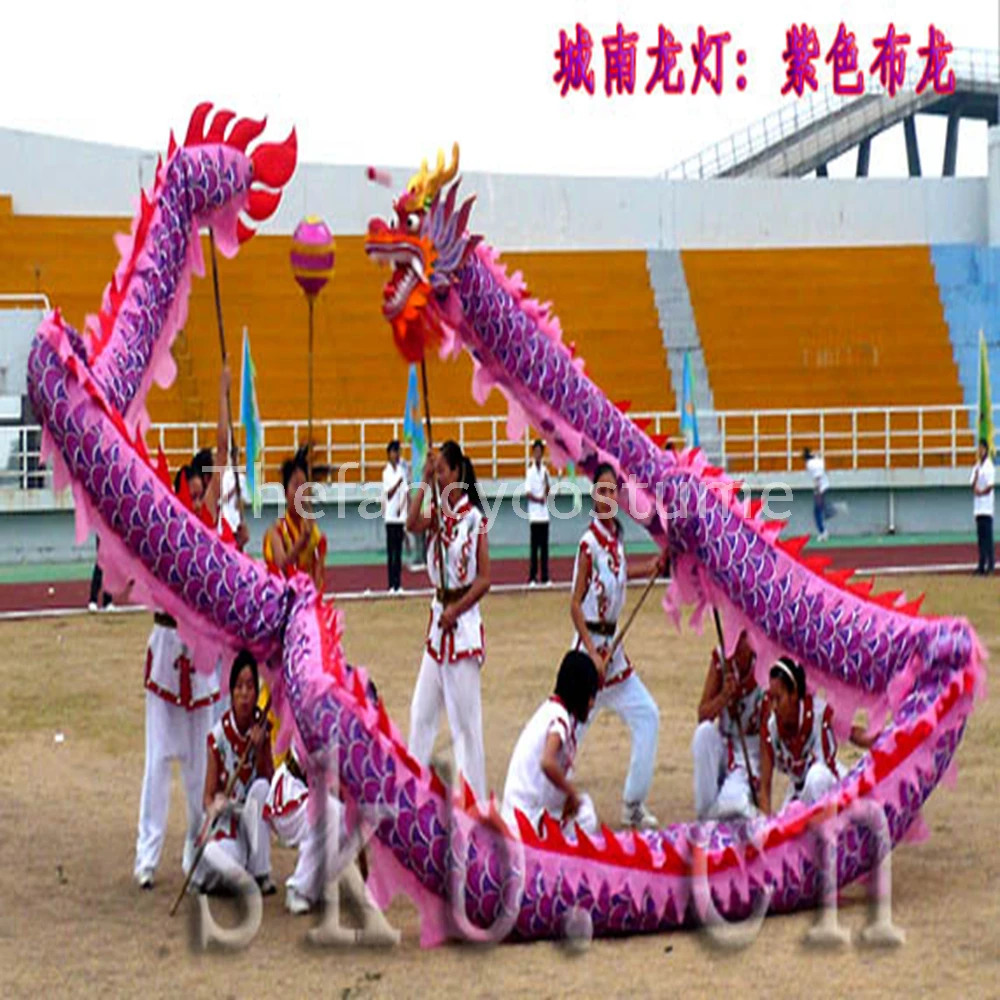 DRAGON DANCE rekwisieten volwassen maat 4 zijden stof Chinese traditionele cultuur Wulong ORIGINELE Folk Festival Celebration