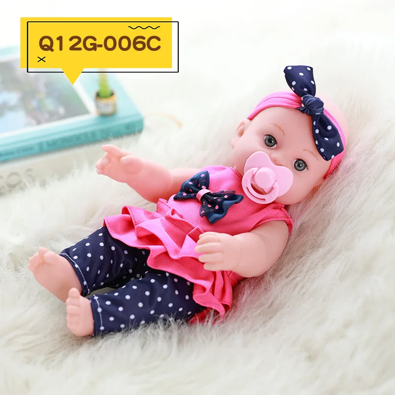 

30cm realistic baby doll for soothing newborn, soft rubber children's toy, female baby doll, baby girl figurine