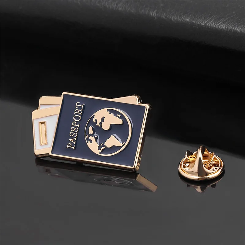 Enamel pins Brooch Pin Metal Badges Brooches Pins Pilot Gift Travel Passport Jewelry