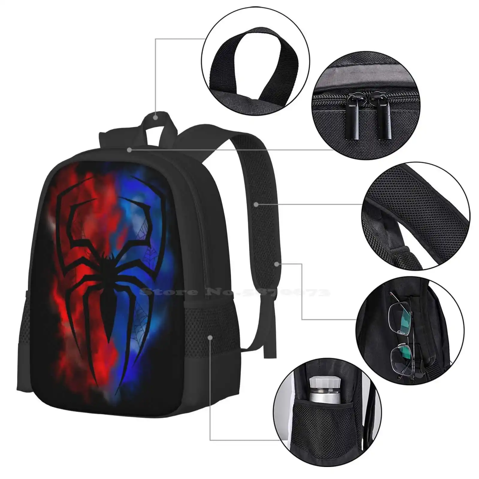 Smokey Spidey-mochila de diseño con estampado 3D, bolsa de estudiante, héroe, superpelícula, cómic, vengador