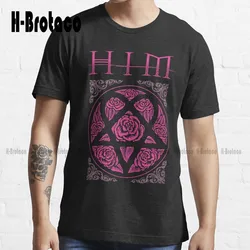 Heartagram Him Band Tee Heartagram Tee Pink Him Band Logo T-Shirt Shirts Cotton Outdoor Simple Vintag Casual Tee Shirts Xs-5Xl