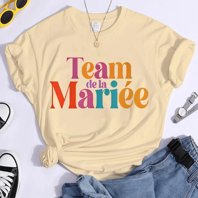 Team De La Mariée La Mariée T-shirt Finger Wedding Ring Graphic Tees French Engaged Tshirt Women Bachelorette Hen Party Tops