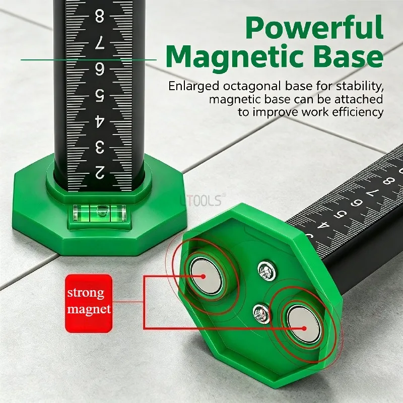 Multi-Purpose Height Gauge Light Steel Keel Leveling Ruler Magnetic Ceiling Leveling Locator Wall & Floor Tile Leveling Tool