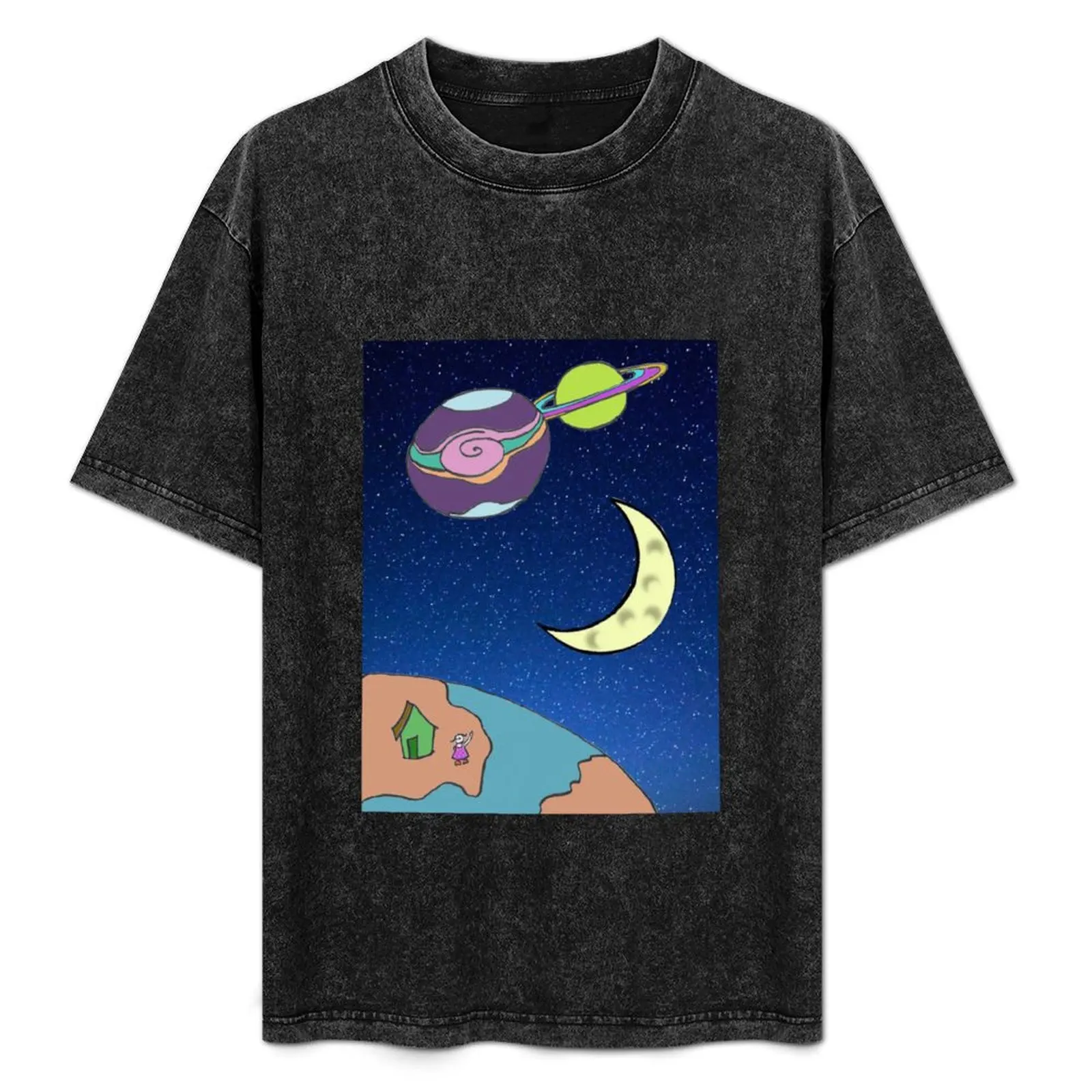 

lil jenny waves to giove satty & the moon T-Shirt man t shirt graphic funny t shirts dark humor T-Shirt
