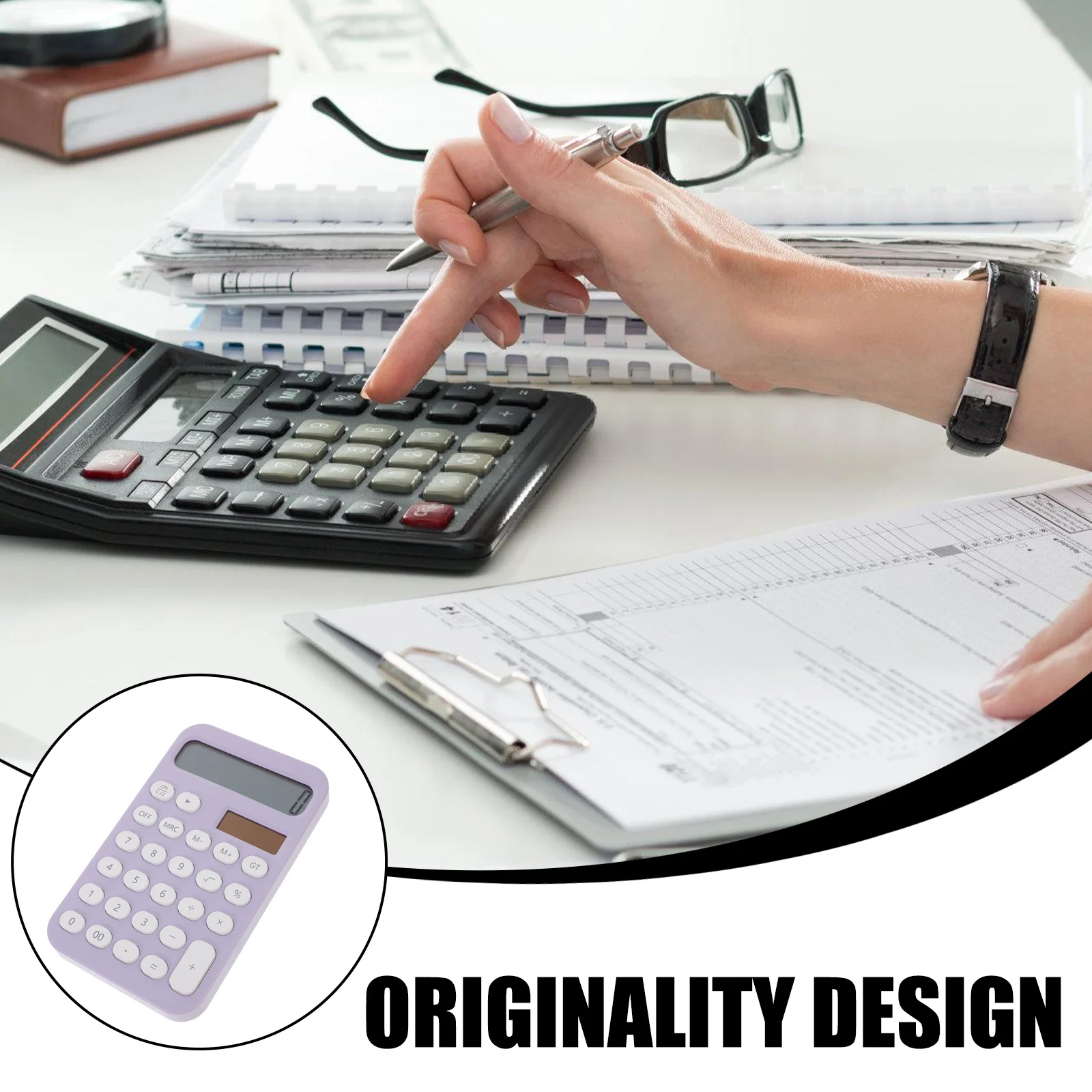 

Portable Lightweight Mini Students Pocket Calculator For Math Learning Non-Skid Desktop Electronic Calculator Office