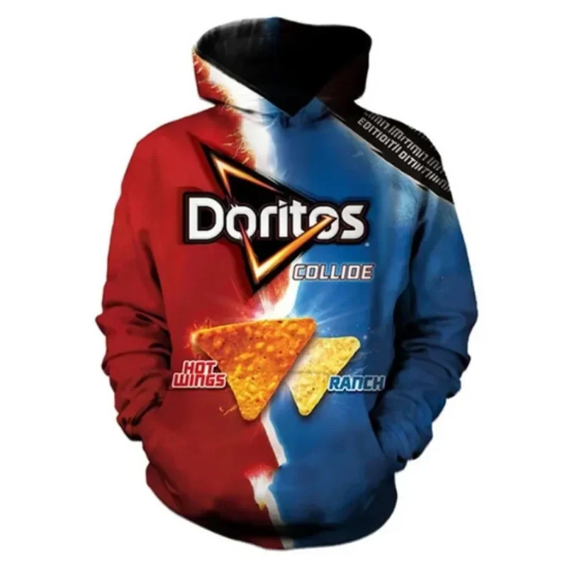 Spring Autumn Kids Doritos Snack Hoodie Men Fun Graphic Pullover Adult Casual Hooded Clothing Boys Girls Fashion Top Coat