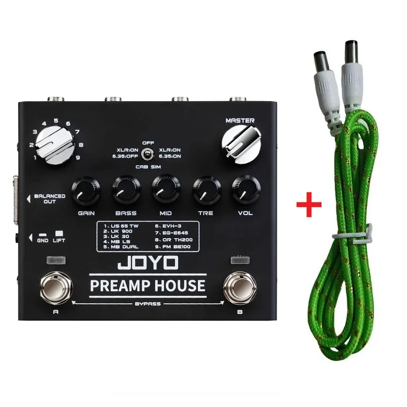 

JOYO R-15 PREAMP HOUSE Electric Guitar Effect Pedal Dual Channel Cabinet Simulator Pedal Built-in 9 Amps' Preamps 18 Tones